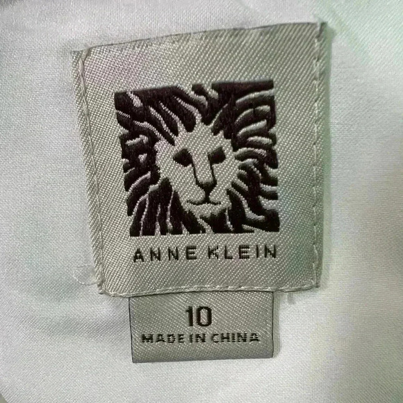 ANNE KLIEN White Colorblock Womens Sleeveless Dress size 10 Navy Blue Gold - Picture 2 of 7